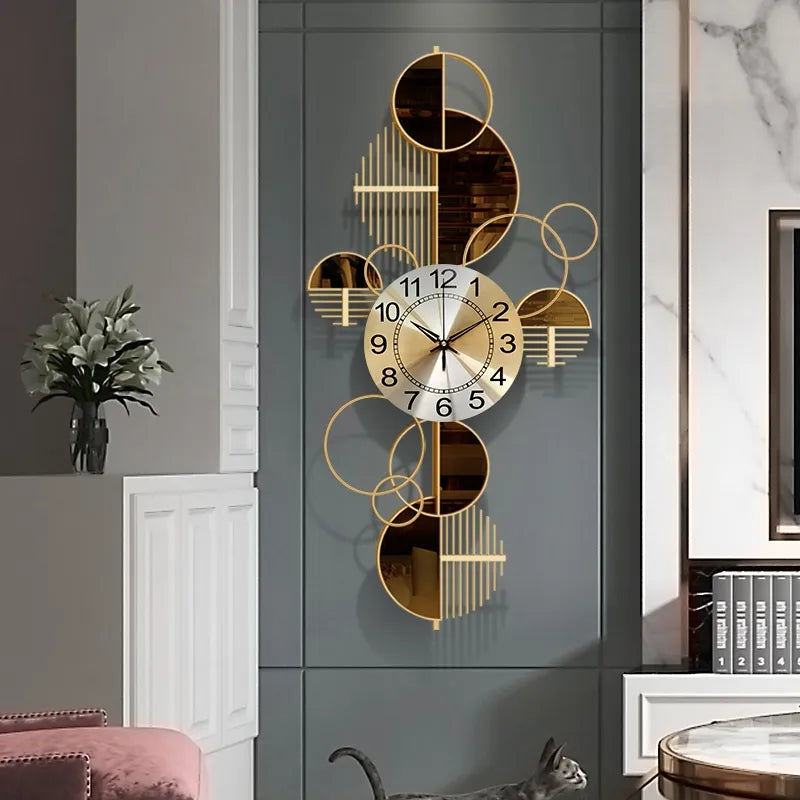 Nordic Luxury Wall Clock Living Room Decoration Creative Modern Design Wall Clock Home Decor 3D Wall Hanging Crafts