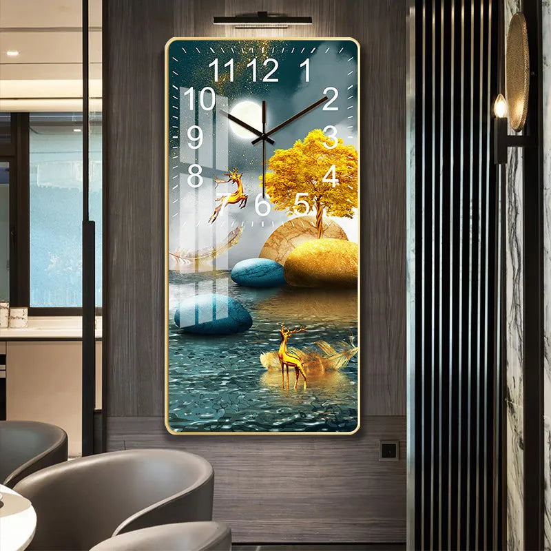 Rectangular wall clock living room study wall clock in northern Europe home fashion simple silent clock creative clock